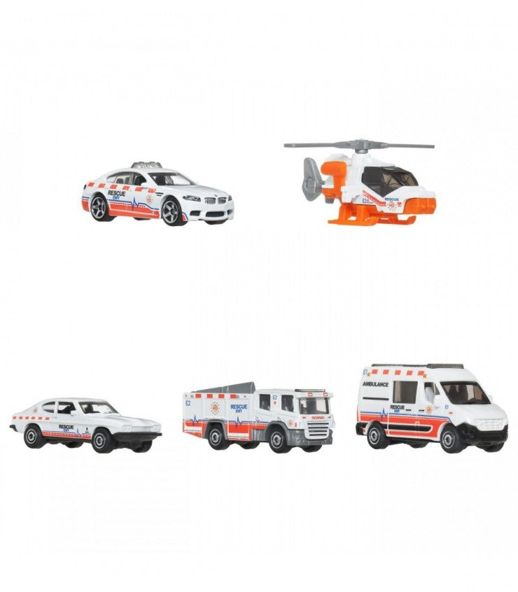 Matchbox Aυτοκινητάκια Σετ των 5 MBX Rescue V (JBX25) - Fun Planet