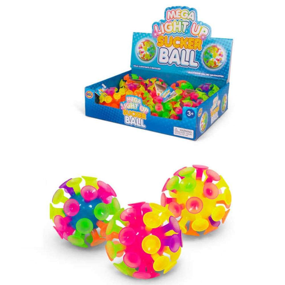 Mega Light Up Sucker Ball Ζουληχτή Μπάλα με Βεντούζες και Φως που Αναβοσβήνει 1 τεμάχιο (SV21951)