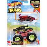 Hot Wheels Oχήματα Monster Trucks με Αυτοκινητάκι Invader (HDB95) - Fun Planet