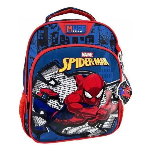 Σχολική Τσάντα Πλάτης Νηπίου 27x10x31εκ 2 Θήκες Spider-Man Blue Must (508744)