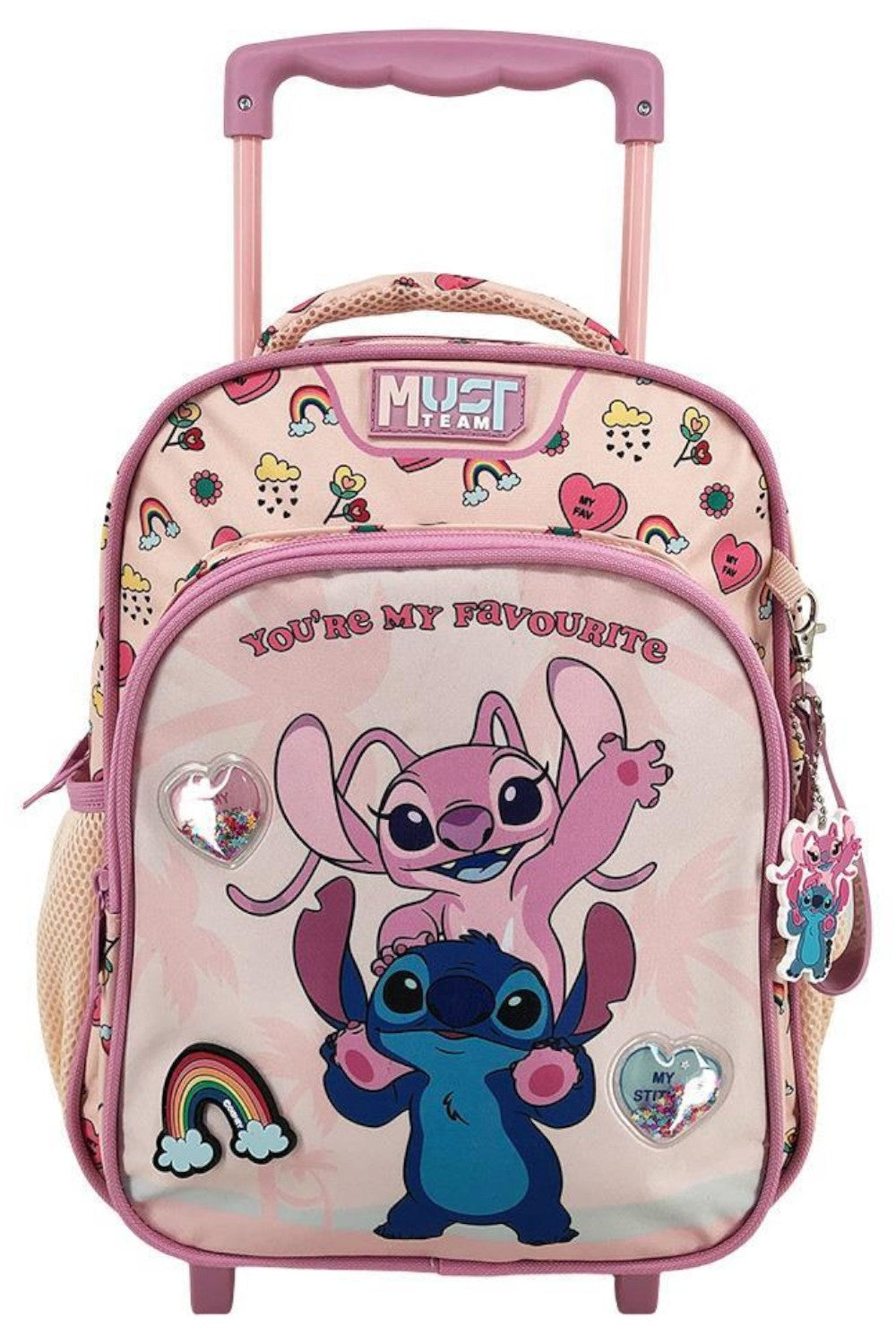 Σχολική Τσάντα Τρόλεϋ Νηπίου 27x10x31εκ 2 Θήκες Disney Stitch & Angel You Are My Favourite (565971)
