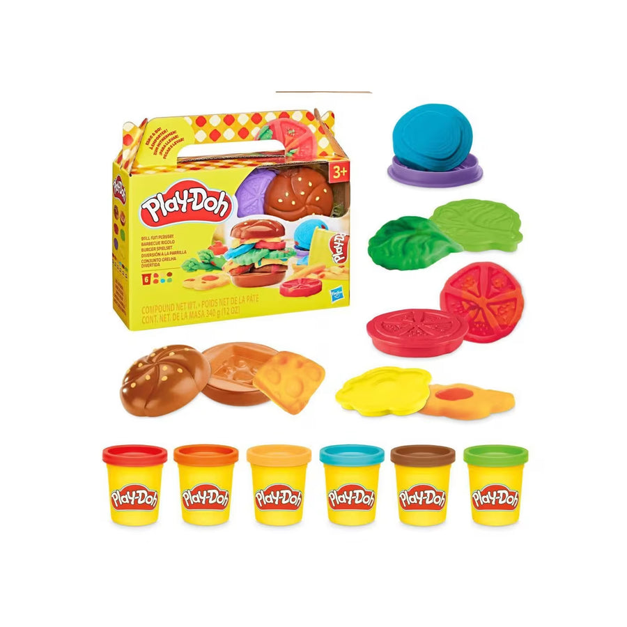 Play-Doh Food Shapes Grill Fun Playset Shape Silly Burgers (G1614) - Fun Planet