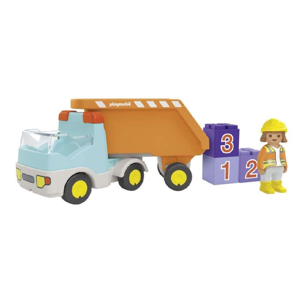 Playmobil Junior Ανατρεπόμενο Φορτηγό με Εργάτη (71685) - Fun Planet