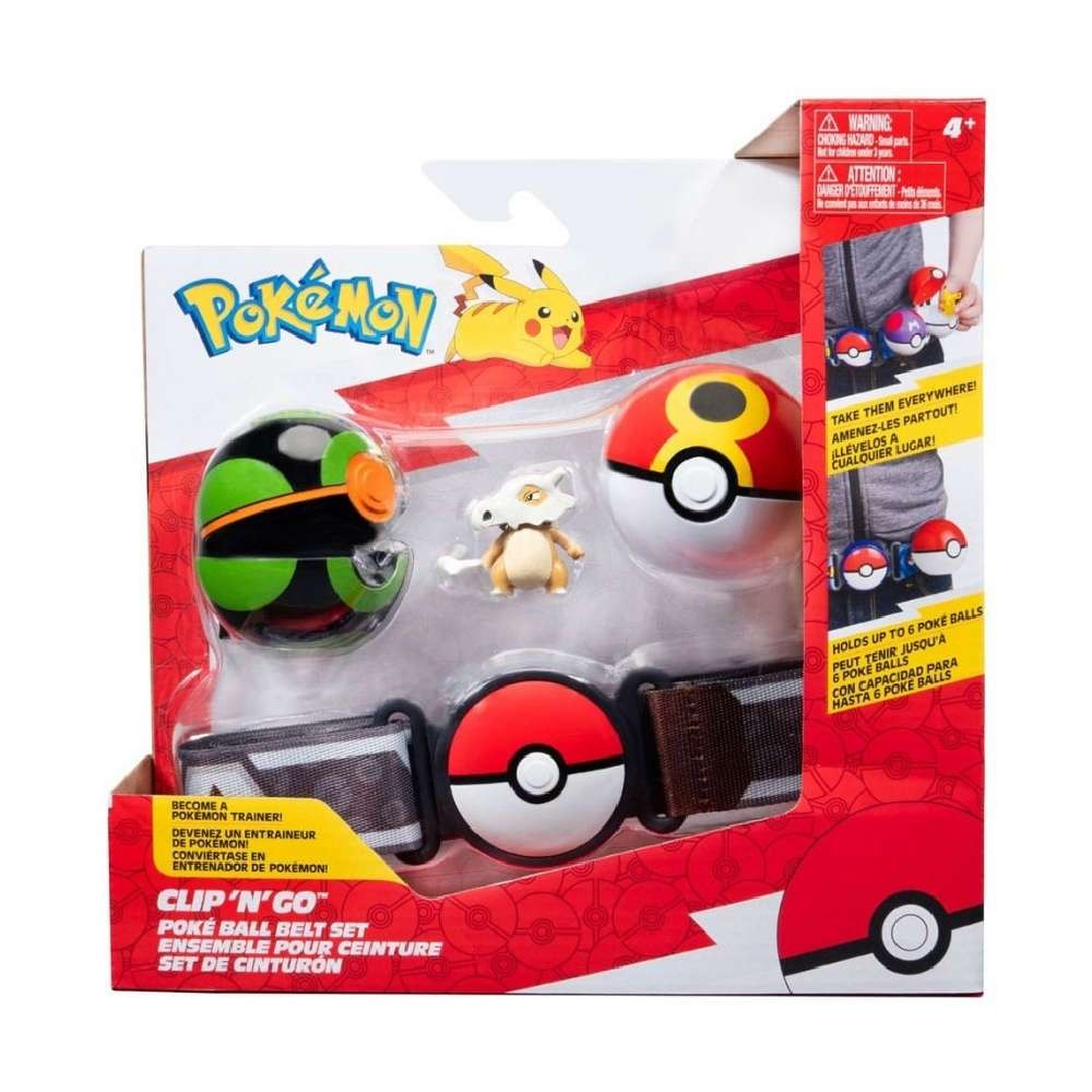 Pokemon Clip 'N' Go Poke Ball με Ζώνη Σετ Cubone & Poke Balls W15 (PKW3644) - Fun Planet