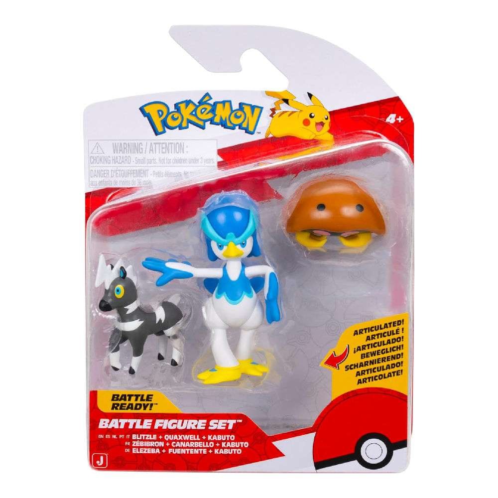 Pokemon Σετ με 3 Φιγούρες Μάχης Blitzle, Kabuto & Quaxwell Wave 25 (PKW4094)