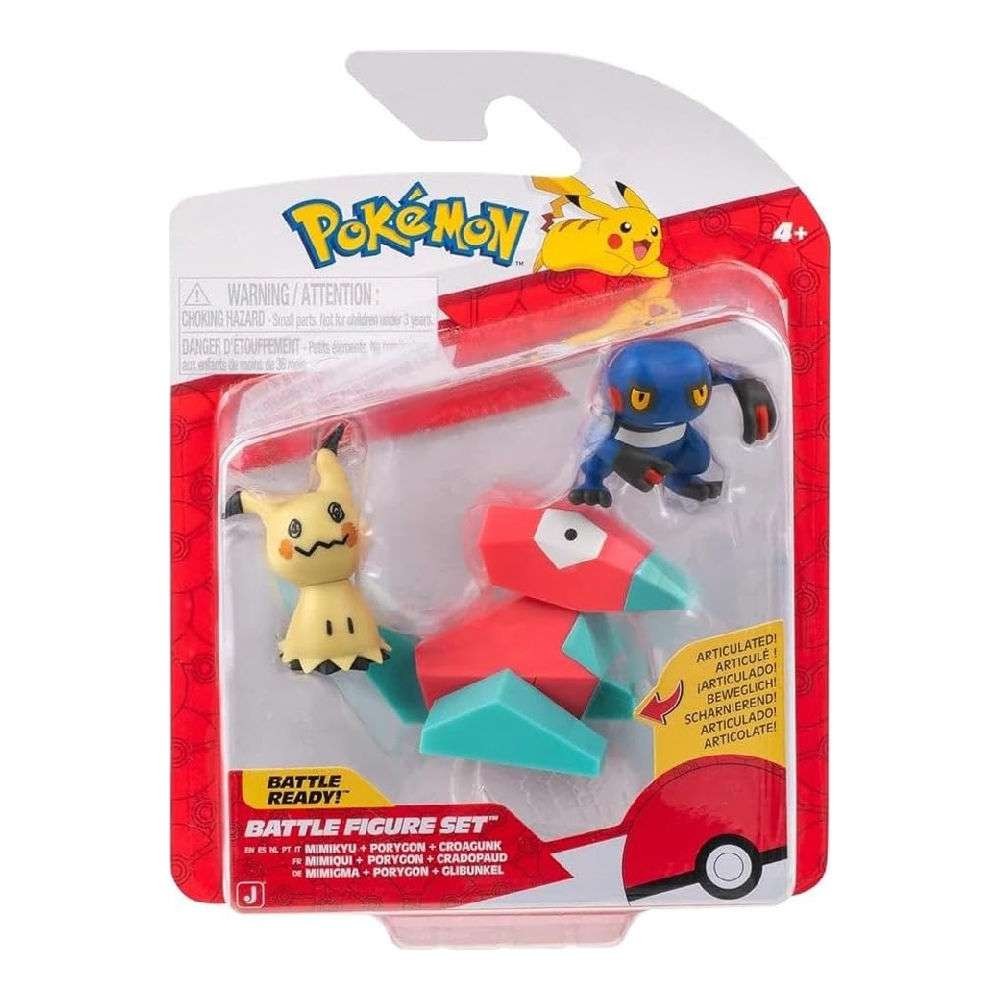 Pokemon Σετ με 3 Φιγούρες Μάχης Croagunk, Mimikyu & Porygon Wave 26 (PKW4091)