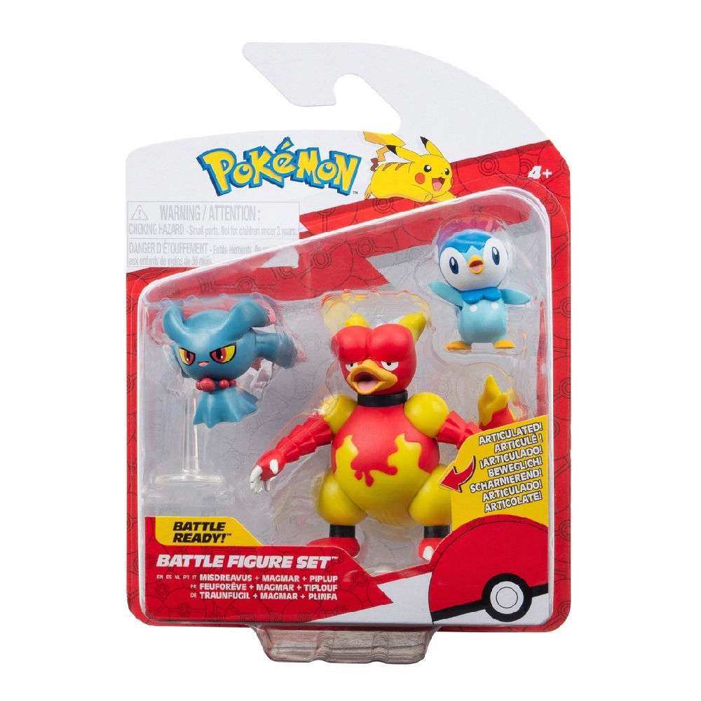 Pokemon Φιγούρές Μάχης Σετ 3 W20 Misdreavus, Piplup & Magmar Wave 20 (PKW3604) - Fun Planet