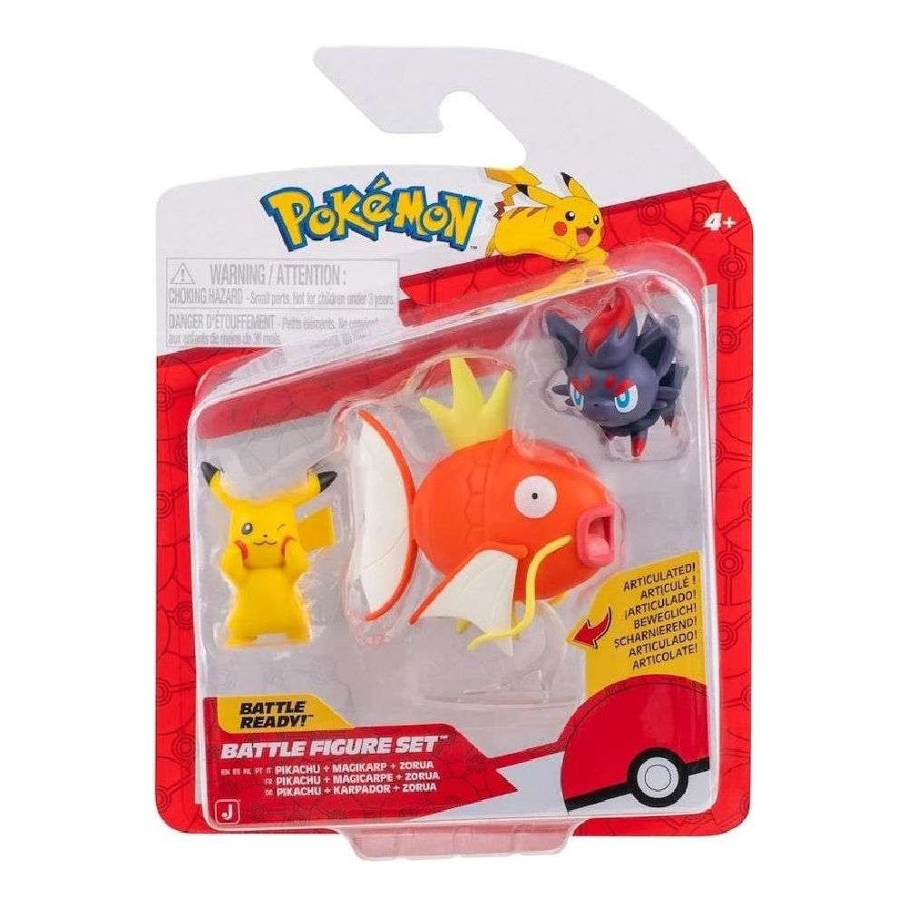 Pokemon Σετ με 3 Φιγούρες Μάχης Pikachu, Zorua & Magikarp Wave 26 (PKW4090)