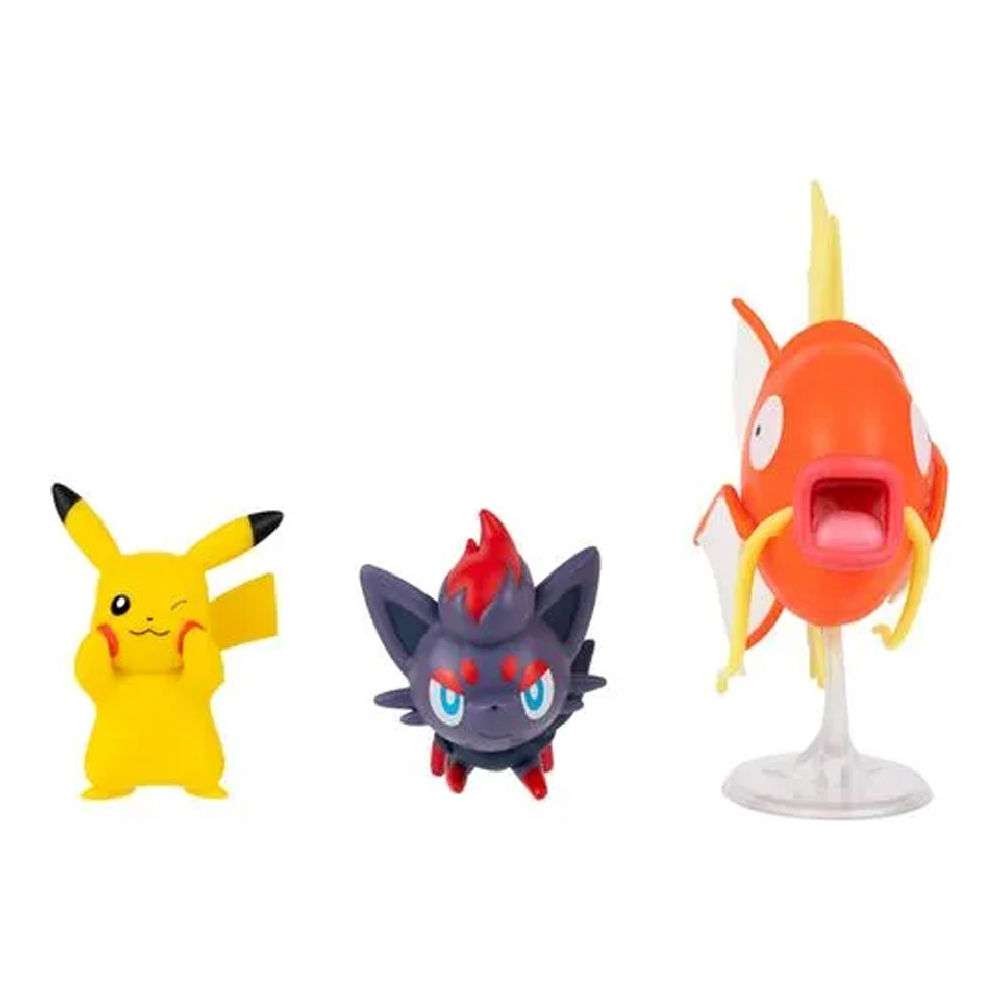 Pokemon Σετ με 3 Φιγούρες Μάχης Pikachu, Zorua & Magikarp Wave 26 (PKW4090)