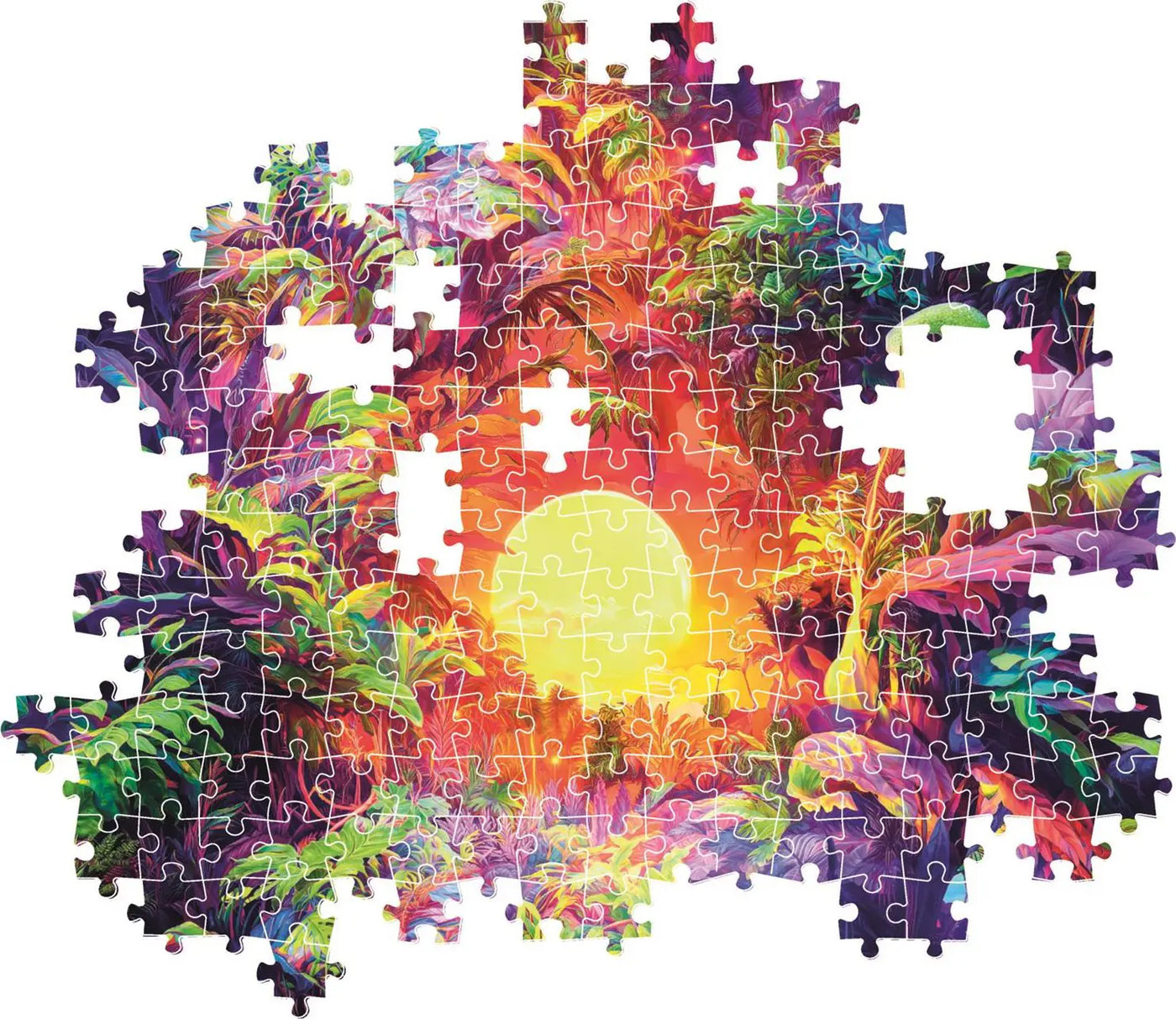 Clementoni Παζλ High Quality Collection Psychedelic Jungle Sunrise 500 τμχ - Compact Box (1220-35530) - Fun Planet