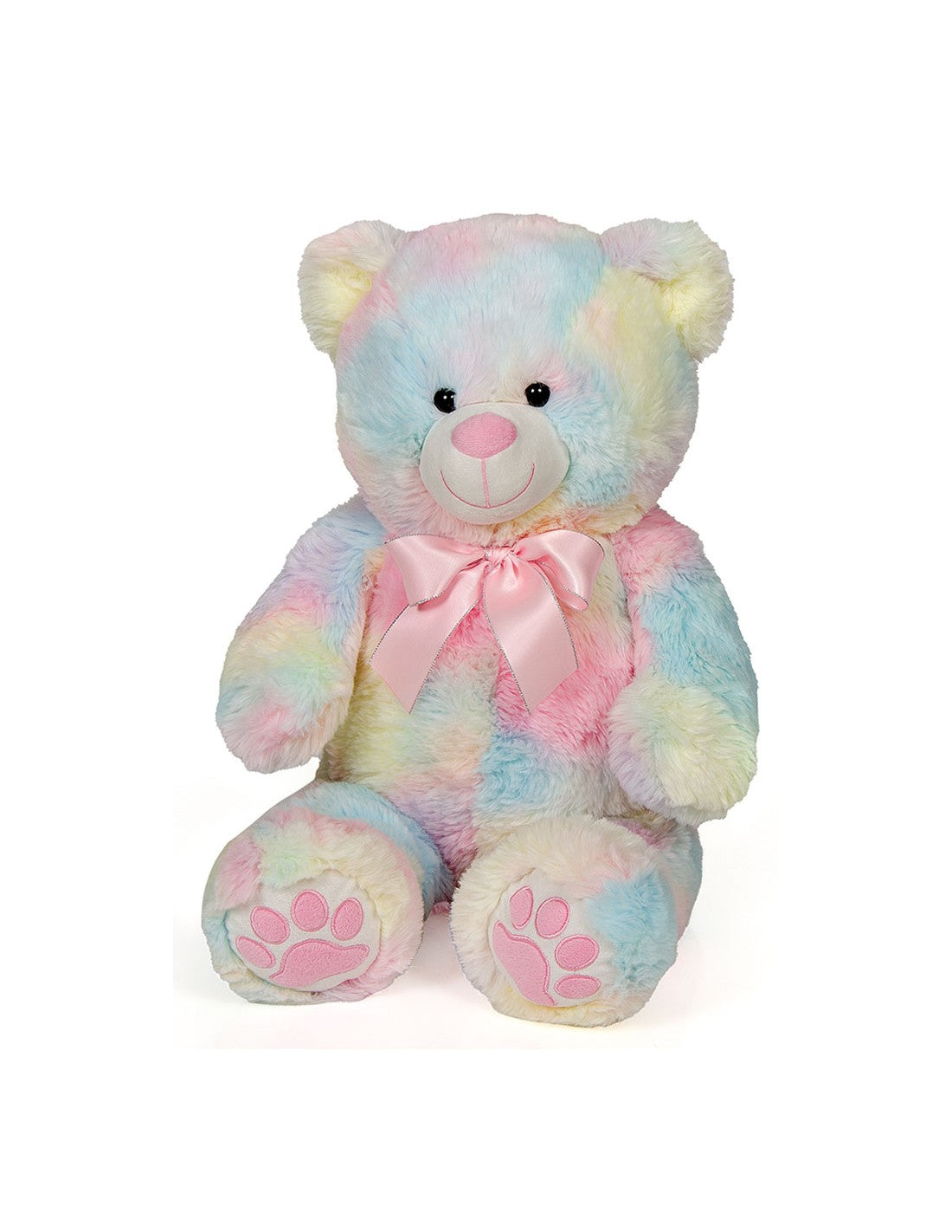 Λούτρινη Αρκούδα Όρθια Rainbow με Φιόγκο 60εκ (21765)