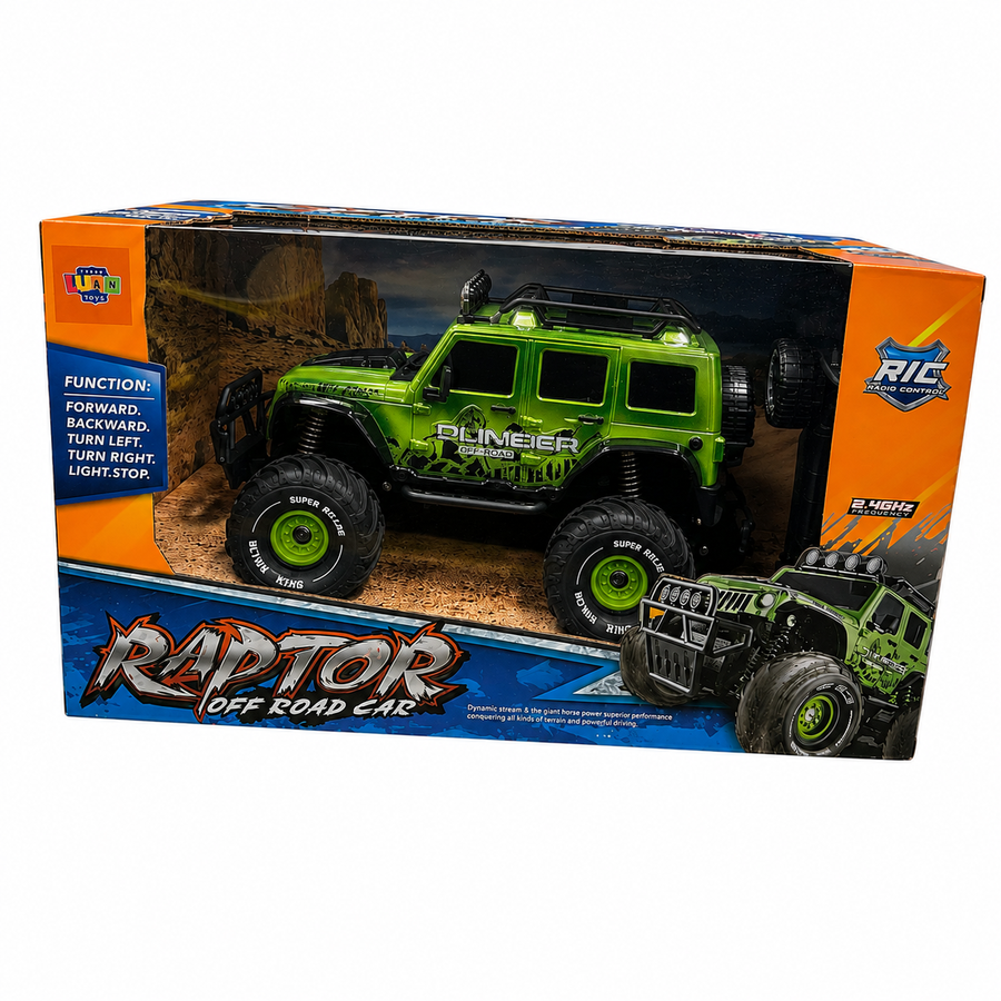 Off-Road Remote Control Car 1:18 2.4GHz with Light 26.5x17x16.2cm Green Luna Toys (622898)