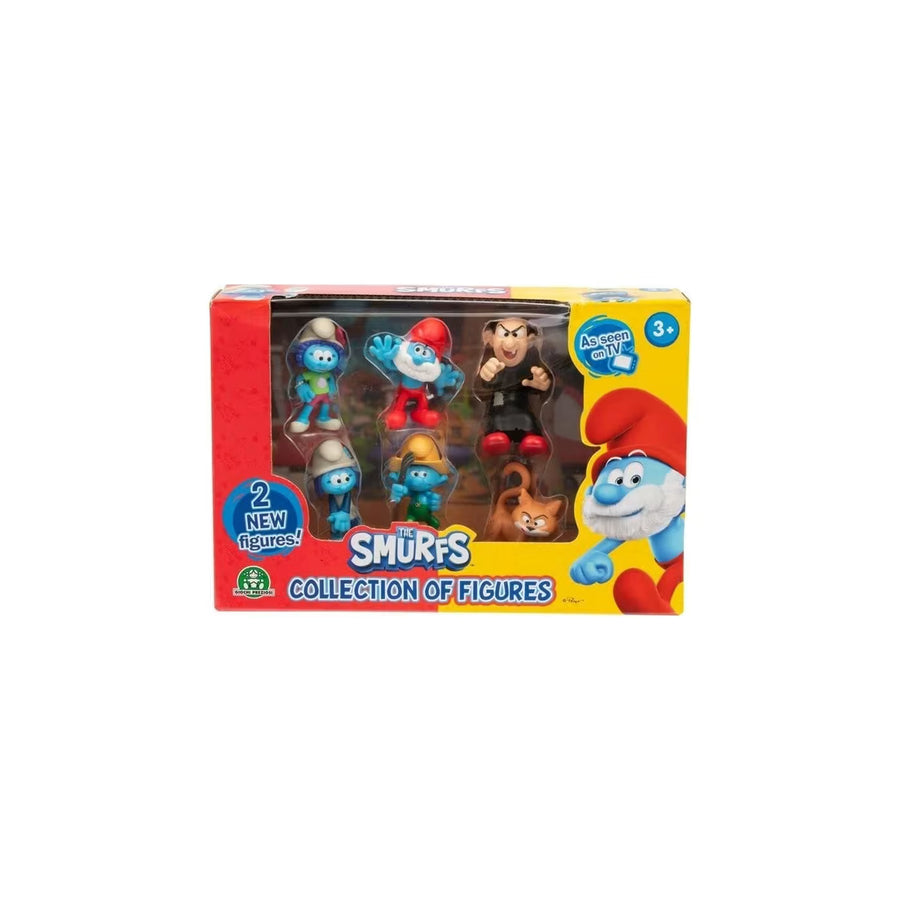 The Smurfs Στρουμφάκια Σετ με 6 Φιγούρες 5.5εκ Λαμπίνα Μπουρμπουλήθρα Δρακουμέλ Μπαμπαστρούμφ Μπιζέλης Ψιψινέλ (PUF46000) - Fun Planet
