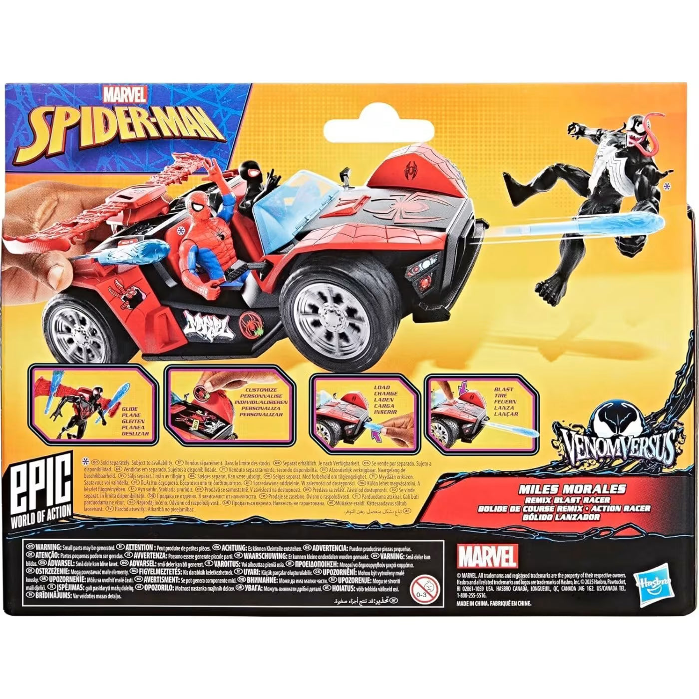 Marvel Spider-Man Venomversus Epic World Of Action Miles Morales Remix Blast Racer (G0736) - Fun Planet