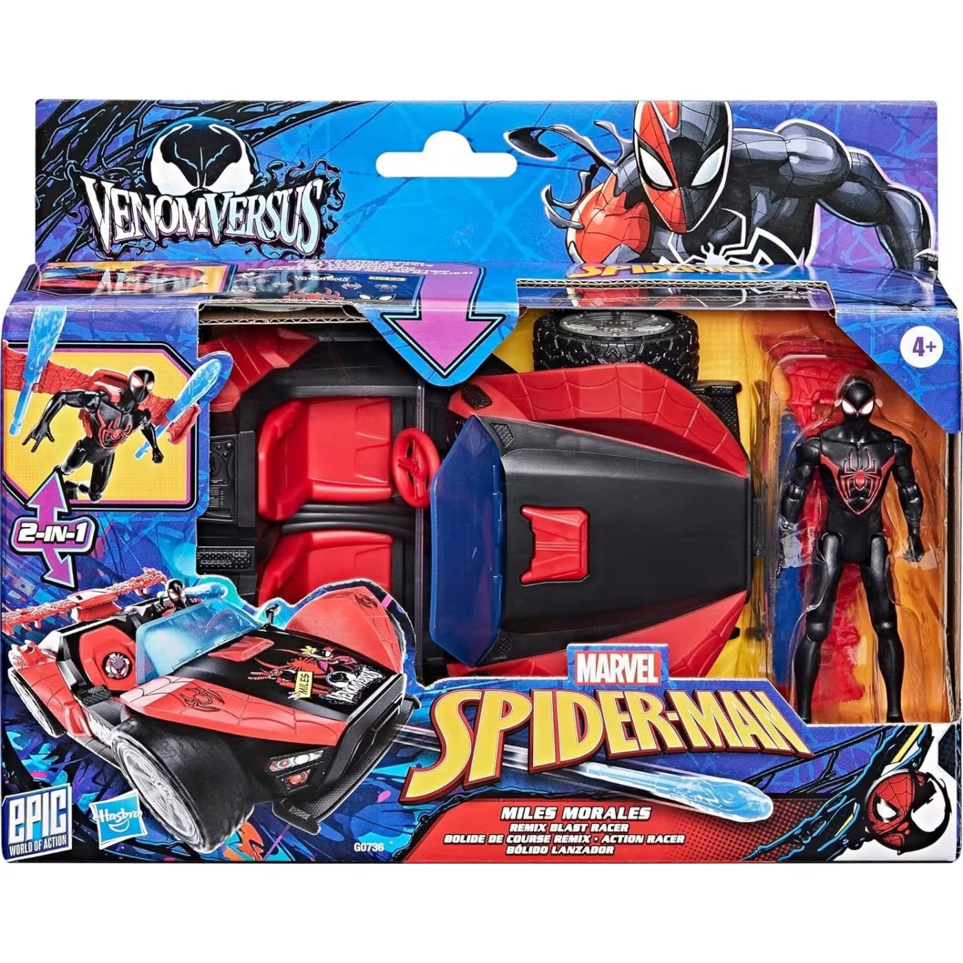 Marvel Spider-Man Venomversus Epic World Of Action Miles Morales Remix Blast Racer (G0736) - Fun Planet