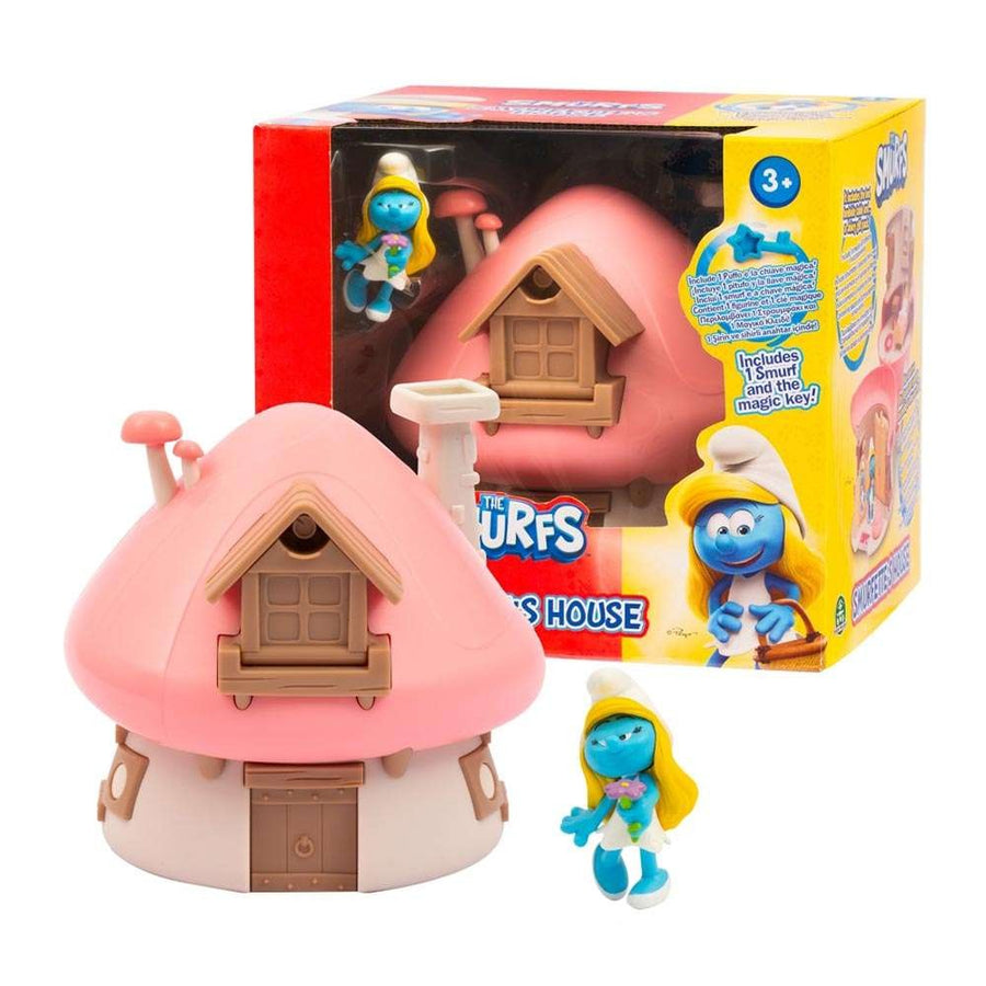 The Smurfs Στρουμφάκια Μαγικό Σπίτι Μανιτάρι με Φιγούρα και Μαγικό Κλειδί - Smurfette's House (PUF20000) - Fun Planet