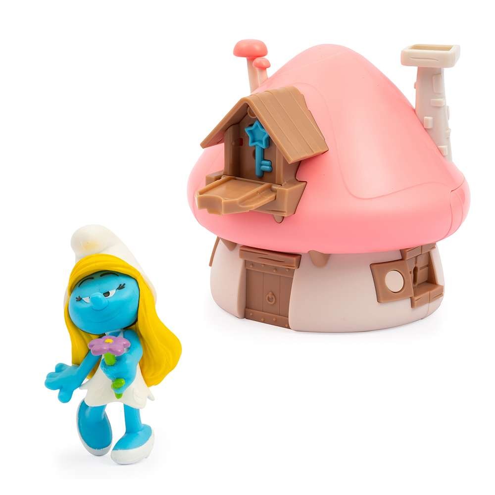 The Smurfs Στρουμφάκια Μαγικό Σπίτι Μανιτάρι με Φιγούρα και Μαγικό Κλειδί - Smurfette's House (PUF20000) - Fun Planet