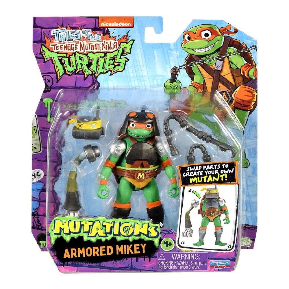 TMNT Tales of The Teenage Mutant Ninja Turtles Φιγούρα Δράσης Mutations Mix 'N Match Armored Mikey (T0201A00) - Fun Planet