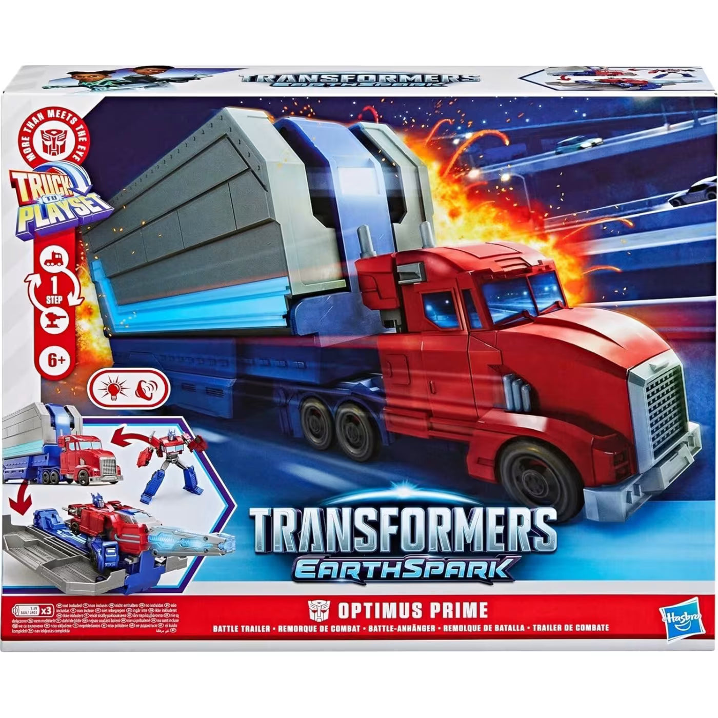 Transformers Earthspark Optimus Prime Battle Trailer Playset (G0750) - Fun Planet