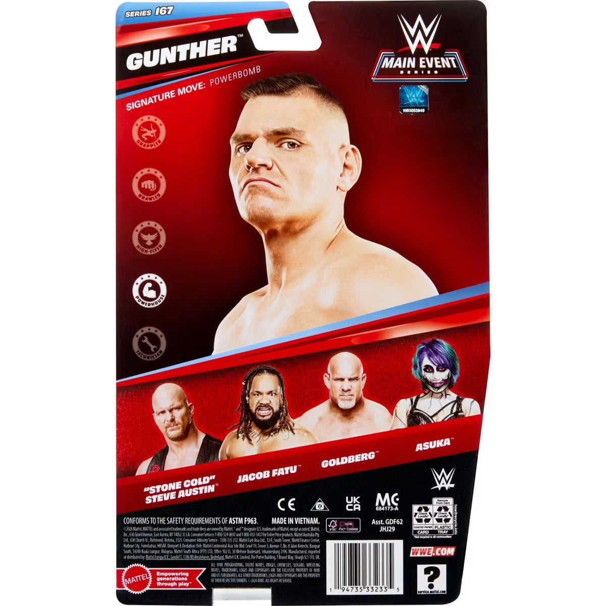 WWE Φιγούρα 17εκ Main Event Series Gunther (JHJ29)