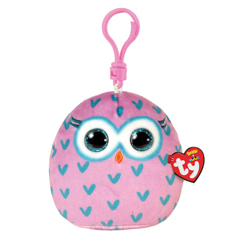 TY Squishy Beanies Winks Χνουδωτό Κλιπ Κουκουβάγια Ροζ (1607-39573) - Fun Planet