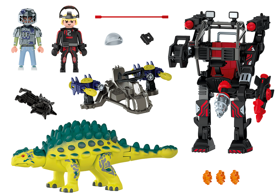 Playmobil Dino Rise Αγκυλόσαυρος με μαχητή εναντίον ρομπότ (70626) - Fun Planet