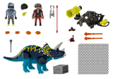 Playmobil Dino Rise Τρικεράτωψ με πανοπλία-κανόνι και μαχητές (70627) - Fun Planet