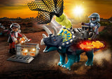 Playmobil Dino Rise Τρικεράτωψ με πανοπλία-κανόνι και μαχητές (70627) - Fun Planet