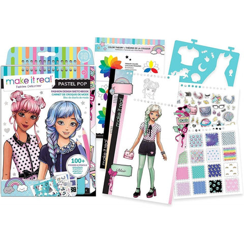 Make It Real Fashion Design Sketchbook Pastel Pop! (3205) - Fun Planet