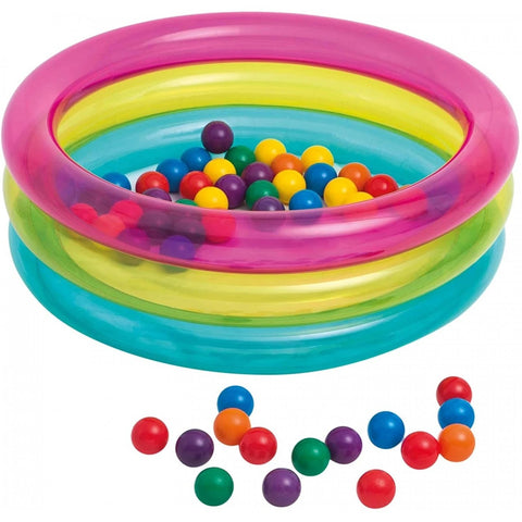 Intex Πισίνα 3-Ring Baby Ball Pit 86x25cm με 50 Χρωματιστές Μπάλες (48674NP) - Fun Planet