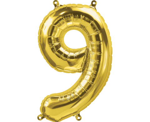 Μπαλόνι Foil Balloon Mini Νούμερο "9" Gold 16"/41cm (059059) - Fun Planet