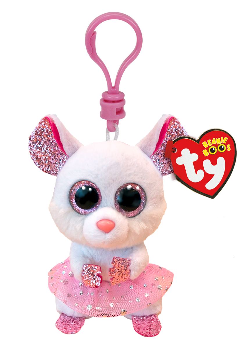 Ty Beanie Boos Λούτρινο Κλιπ Ποντικάκι με Τουτού Λευκό 8,5cm (1607-35246) - Fun Planet
