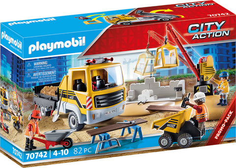 Playmobil City Action Εργοτάξιο με ανατρεπόμενο φορτηγό (70742) - Fun Planet