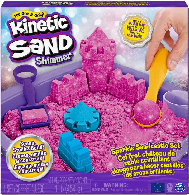 Kinetic Sand Shimmer Sparkle Sandcastle Set Pink (6063520) - Fun Planet