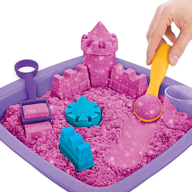 Kinetic Sand Shimmer Sparkle Sandcastle Set Pink (6063520) - Fun Planet