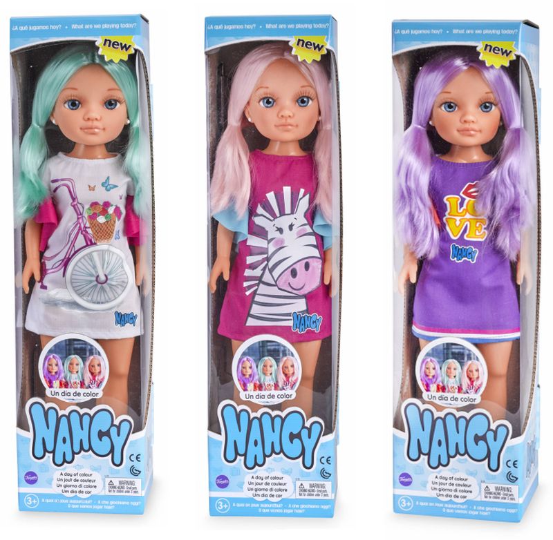 Nancy Κούκλα 43εκ. Χρωματιστά Μαλλιά A Day Of Color Μοβ (32444) - Fun Planet