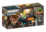 Playmobil Dino Rise Τρικεράτωψ με πανοπλία-κανόνι και μαχητές (70627) - Fun Planet