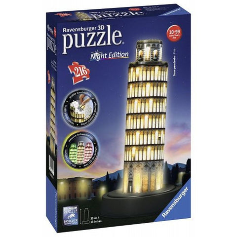 Ravensburger Πάζλ 3D Κεκλιμένος Πύργος Της Πίζας-Νυχτερινή Έκδοση 216Τμχ (12515) - Fun Planet