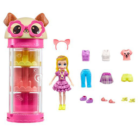 Polly Pocket Κούκλα με Μόδες σε Κύλινδρο Dog (HKW06) - Fun Planet
